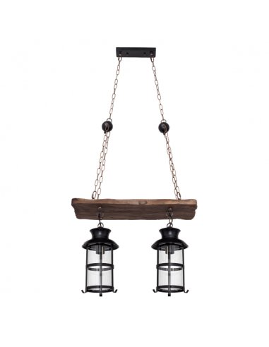 Colgante Rustico Cortijo 2xe27 Marron