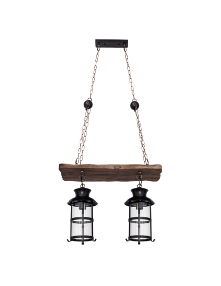 Colgante Rustico Cortijo 2xe27 Marron