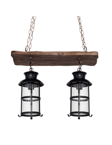 Colgante Rustico Cortijo 2xe27 Marron