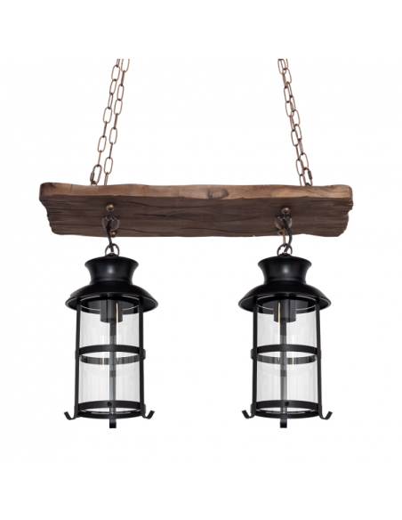 Colgante Rustico Cortijo 2xe27 Marron