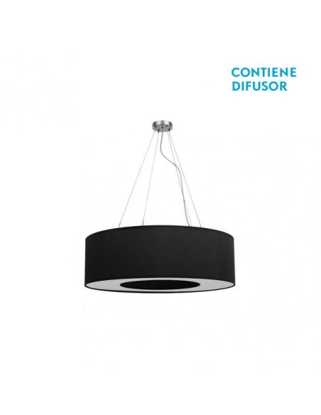 Colgante Peq. Haiti 4xe27 Cromo/Negro Regx50x50 Cm