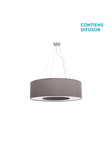 Colgante Peq. Haiti 4xe27 Cromo/Topo Regx50x50 Cm