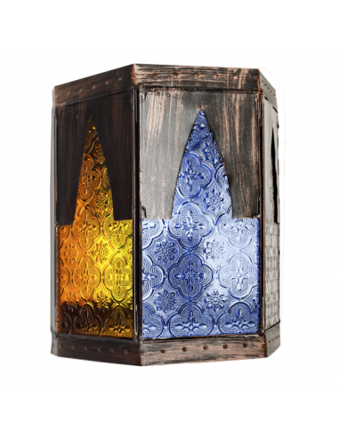 Aplique Artesanal Meknes 1xe27 Marron/colores 21,5x18,5