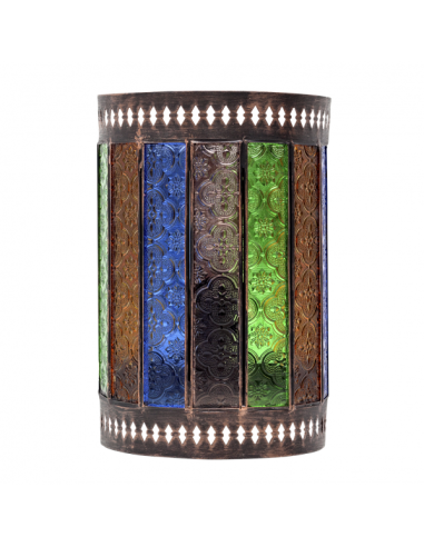 Aplique Artesanal Casablanca 1xe27 Marron/colores 25x16d