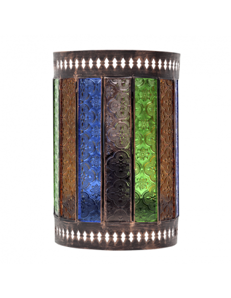 Aplique Artesanal Casablanca 1xe27 Marron/colores 25x16d