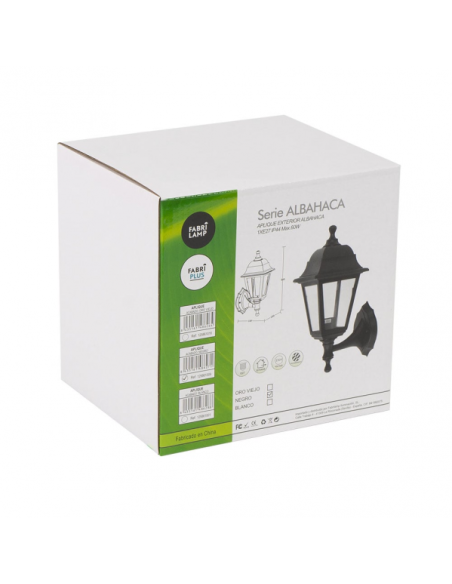 Aplique Exterior Albahaca 1xe27 Negro Ip44 Policarbonato 35x15x19,7 Cm