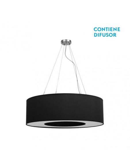 Colgante Mediano Haiti 4xe27 Cromo/Negro Regx65x65 Cm