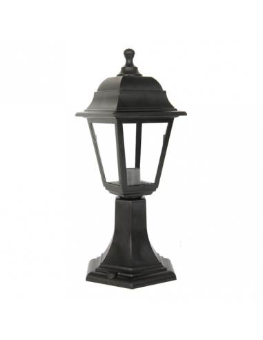 Sobremuro Exterior Albahaca 1xe27 Negro Ip44 Policarbonato 41,5x16,5d