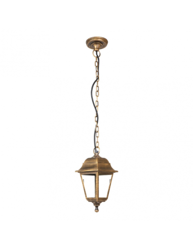 Colgante Exterior Albahaca 1xe27 Oro Viejo Ip44 Policarbonato Regx15x15 Cm