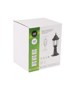 Sobremuro Exterior Angelica 1xe27 Negro Ip44 Policarbonato  42,7x16,6d 2