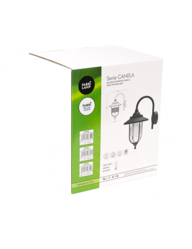 Aplique Exterior Canela 1xe27 Negro Ip44 Policarbonato 45,2x25,2x34,2 Cm