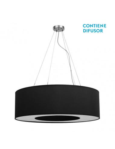 Colgante Grande Haiti 4xe27 Cromo/Negro Regx80x80 Cm