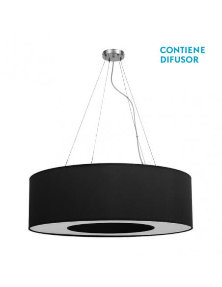 Colgante Grande Haiti 4xe27 Cromo/Negro Regx80x80 Cm