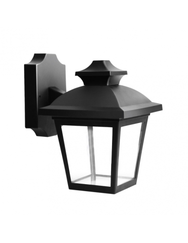 Aplique Exterior Maca 1xe27 Negro Ip44 Policarbonato 24,5x17x22,3 Cm