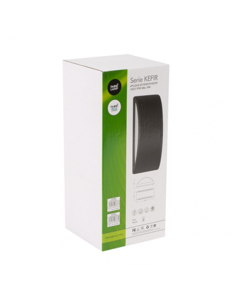 Aplique Exterior Kefir 1xe27 Negro Ip65 Policarbonato  13,2x32x13 Cm