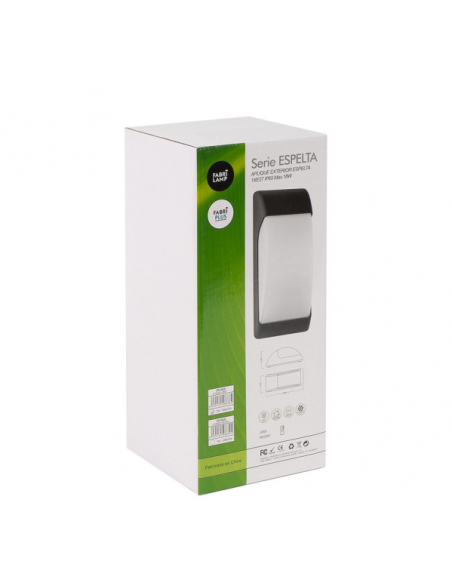 Aplique Exterior Espelta 1xe27 Gris Ip65 Policarbonato   32x12,9x13 Cm