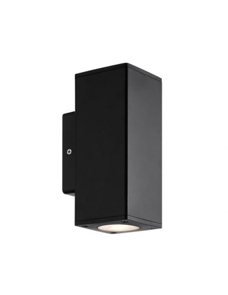 Aplique Exterior Yopol 2xgu10 Negro   Policarbonato  18,6x7,6x9,9 Cm  Ip54