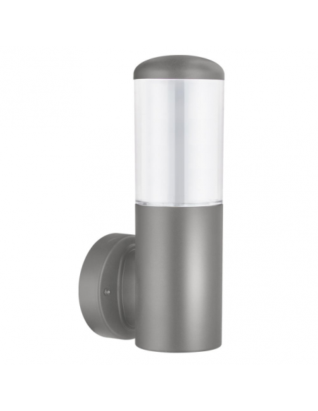 Aplique Exterior Azafran 1xe27 Gris Policarbonato  19,6x9,1x13,4 Cm  Ip44