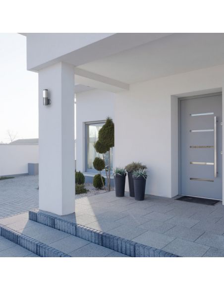 Aplique Exterior Azafran 1xe27 Gris Policarbonato  19,6x9,1x13,4 Cm  Ip44