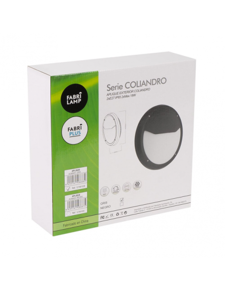 Aplique Exterior Coliandro 2xe27 Grispolicarbonato  9,4x30d  Ip65