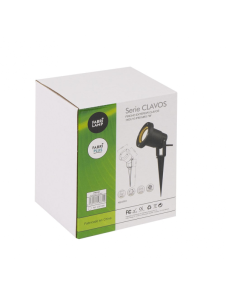 Pincho Exterior Clavos 1xegu10 Negro Policarbonato Ip65  16,2x9,8d