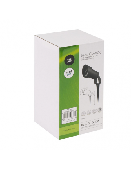 Pincho Exterior Clavos 1xgu10 Negro  22,8x8,6dpolicarbonato Ip65