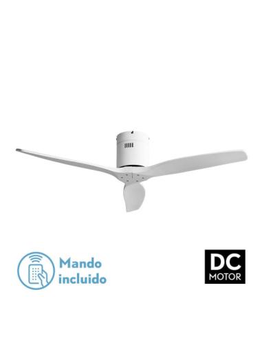 Ventilador Dc Aguilon Blanco 3 Aspas Blancas 5 Velocidades Sin Luz Remoto Y Temporiz.132d
