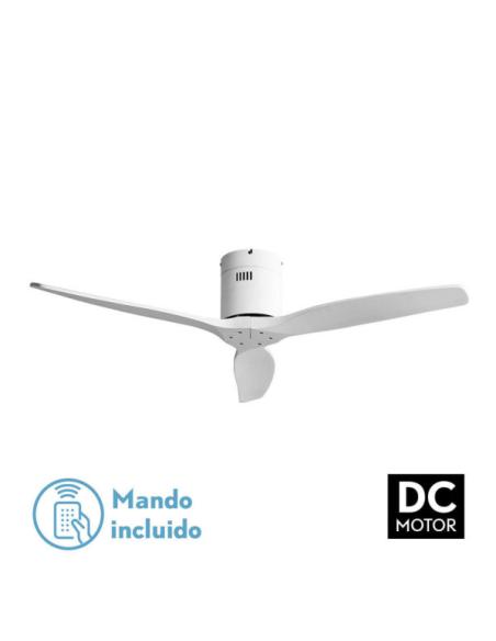 Ventilador Dc Aguilon Blanco 3 Aspas Blancas 5 Velocidades Sin Luz Remoto Y Temporiz.132d