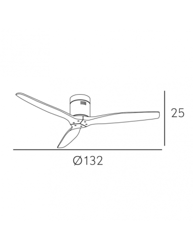 Ventilador Dc Aguilon Cuero 3 Aspas Roble 5 Velocidades Sin Luz Remoto Y Temporiz.132d