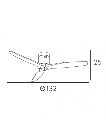 Ventilador Dc Aguilon Cuero 3 Aspas Roble 5 Velocidades Sin Luz Remoto Y Temporiz.132d