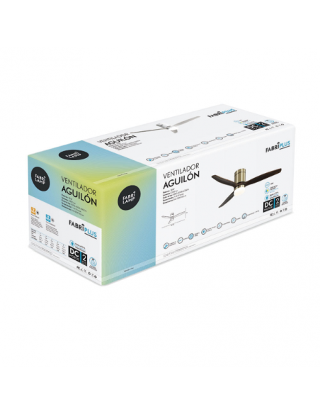 Ventil 18w Dc Aguilon Cuero 3 Aspas Roble 5 Velocidades C/remoto Temporizador 39x132 D