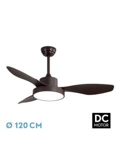 Ventilador Dc Hayate 48w 4080lm Marron 3 Asp 39/54x120x120cm 3000-4000-6000k C/remoto, Memoria Y Temporizador