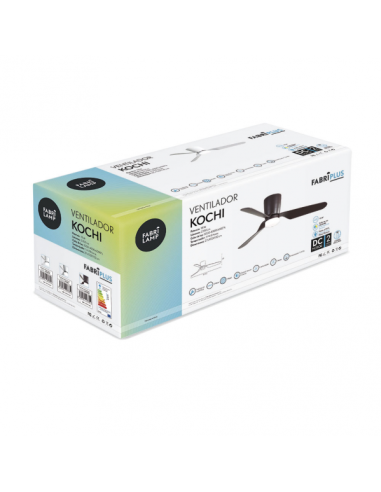Ventilad 18w Dc Kochi Marron 3 Aspas Marron 5 Veloc. 3000k, 4000k, 6000k C/remoto Y Temporizador 132 D