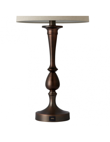 Sobremesa Khalifa1xe27 Marron 60´5x28x28 Cm Puerto Usb