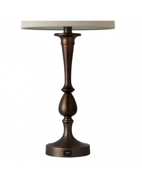 Sobremesa Khalifa1xe27 Marron 60´5x28x28 Cm Puerto Usb