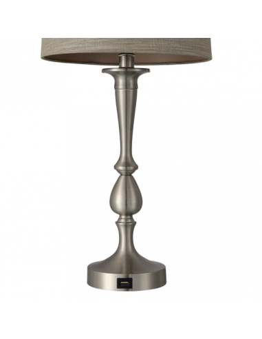 Sobremesa Khalifa 1xe27 Niquel 60´5x28x28 Cm Puerto Usb