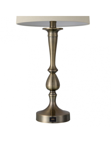 Sobremesa Khalifa 1xe27 Cuero 60´5x28x28 Cm Puerto Usb