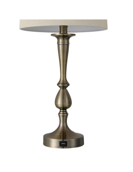 Sobremesa Khalifa 1xe27 Cuero 60´5x28x28 Cm Puerto Usb