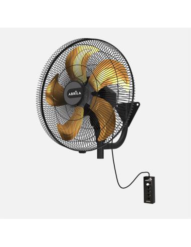 Ventilador Pared Velero 152w Negro/oro 3vel 5aspas 50d Remoto,alta Velocidad Fijo Y Rotatorio 65x50x60cm