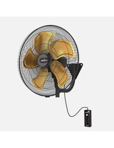 Ventilador Pared Velero 209w Negro/oro 3vel 5aspas 50d Remoto,alta Velocidad Fijo Y Rotatorio 70X50X60cm