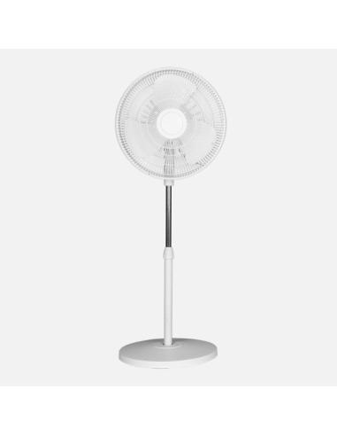 Ventilador De Pie Yamato Blanco 3vel 50w 3asp Fijo Y Rotatorio Regx41x41cm