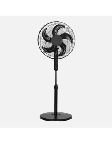 Ventilador De Pie Spirit Negro 3vel 50w 5asp Fijo Y Rotatorio Regx43x43cm