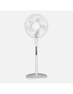 Ventilador De Pie Liberty Blanc 3vel 45w 5asp Fijo Y Rotatorio C/remoto Y Temporizador Regx43x43cm
