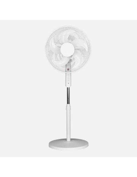 Ventilador De Pie Liberty Blanc 3vel 45w 5asp Fijo Y Rotatorio C/remoto Y Temporizador Regx43x43cm