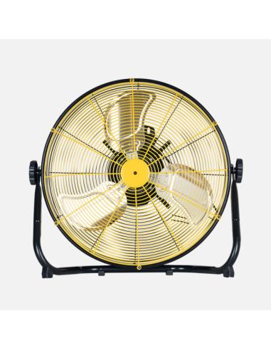 Ventilador Industrial Mapache 80w Negro/amarillo 3vel 3aspas Orientable 180º 48,5x51x19,5cm