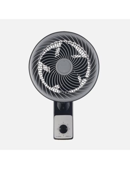 Ventilador Pared Aeolus 75w Negro/gris 3vel 5aspas 27d Alta Velocidad Fijo Y Rotatorio Orientable 45,5x27x34cm