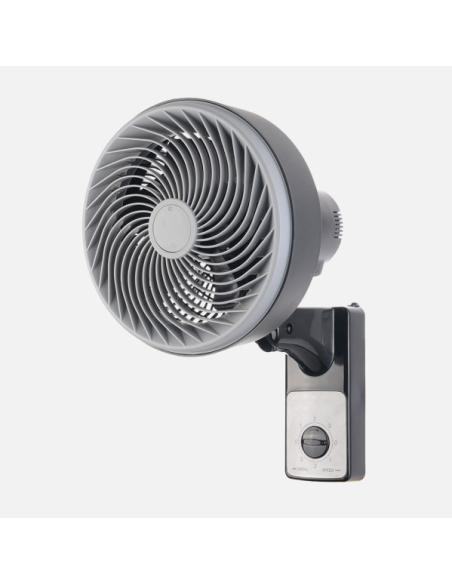 Ventilador Pared Aeolus 75w Negro/gris 3vel 5aspas 27d Alta Velocidad Fijo Y Rotatorio Orientable 45,5x27x34cm