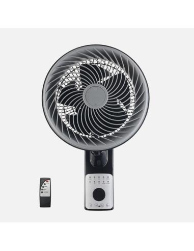 Ventilador Pared Aestus 75w Negro/gris 3vel 5asp C/remoto Alta Velocidad Fijo y Rotatorio Orientable 45,5x27x34cm