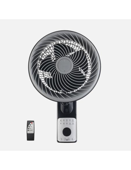 Ventilador Pared Aestus 75w Negro/gris 3vel 5asp C/remoto Alta Velocidad Fijo y Rotatorio Orientable 45,5x27x34cm