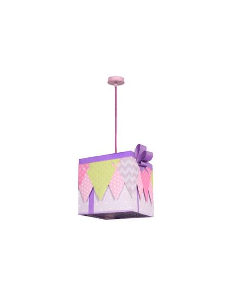 Colgante Grande Serie Regalo Lila 1xe27 30x30x30